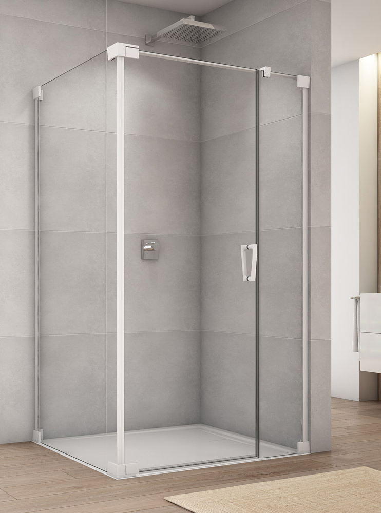 SanSwiss Cadura CA31C+CAT2 Kabina Prysznicowa Biała L 80x70 cm Szkło Przezroczyste (CA31CG0800907+CAT20700907)